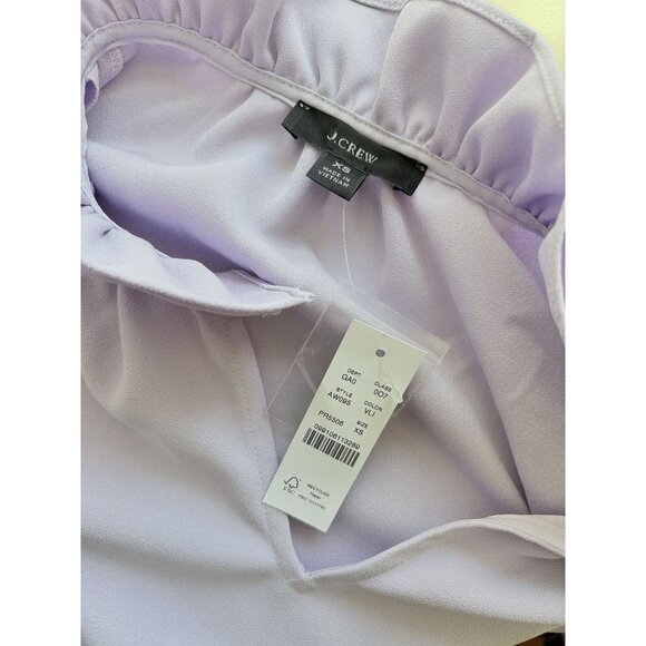 J. Crew Ruffleneck Top in 365 Crepe NWT Lavender XS - Picture 7 of 7